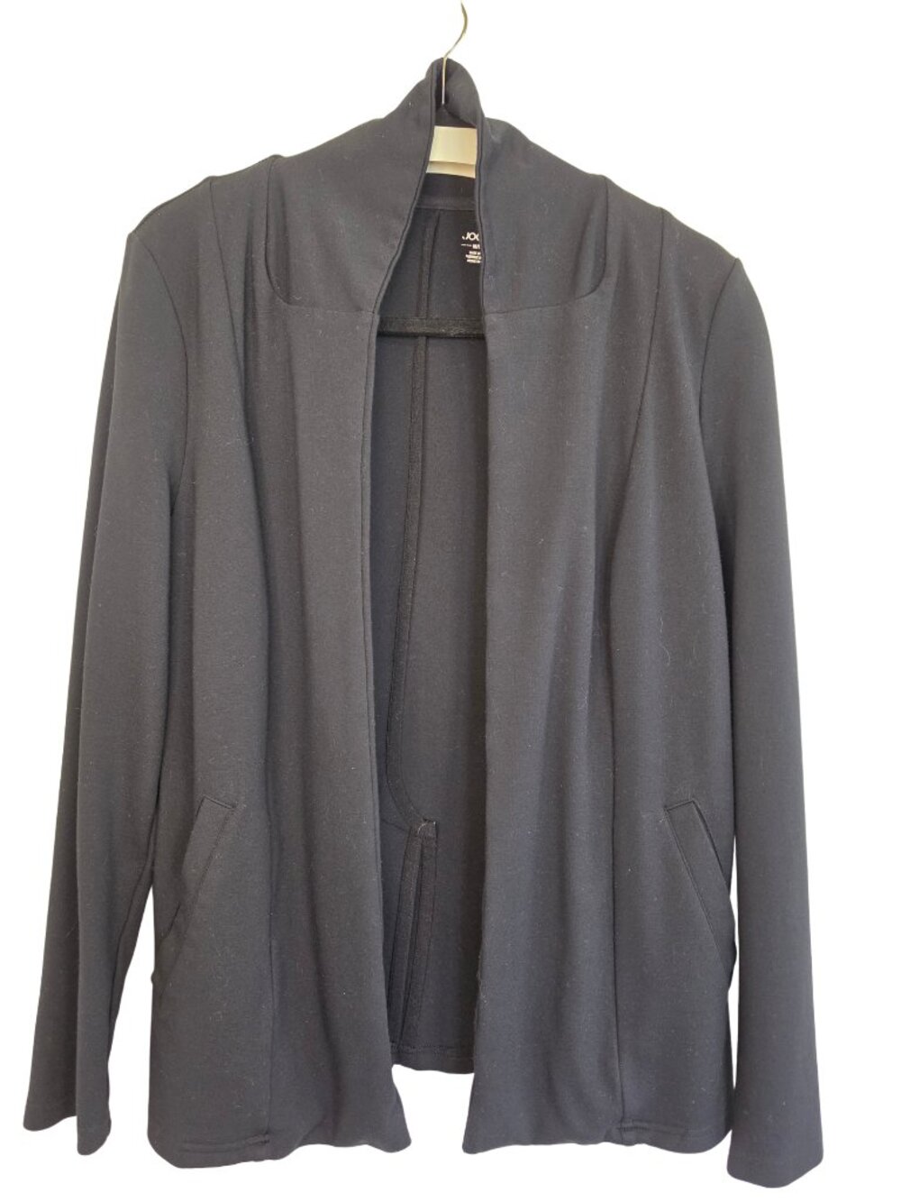 JOCKEY Stretch Blazer Womens Medium Black Ponte Knit Open Front Jacket